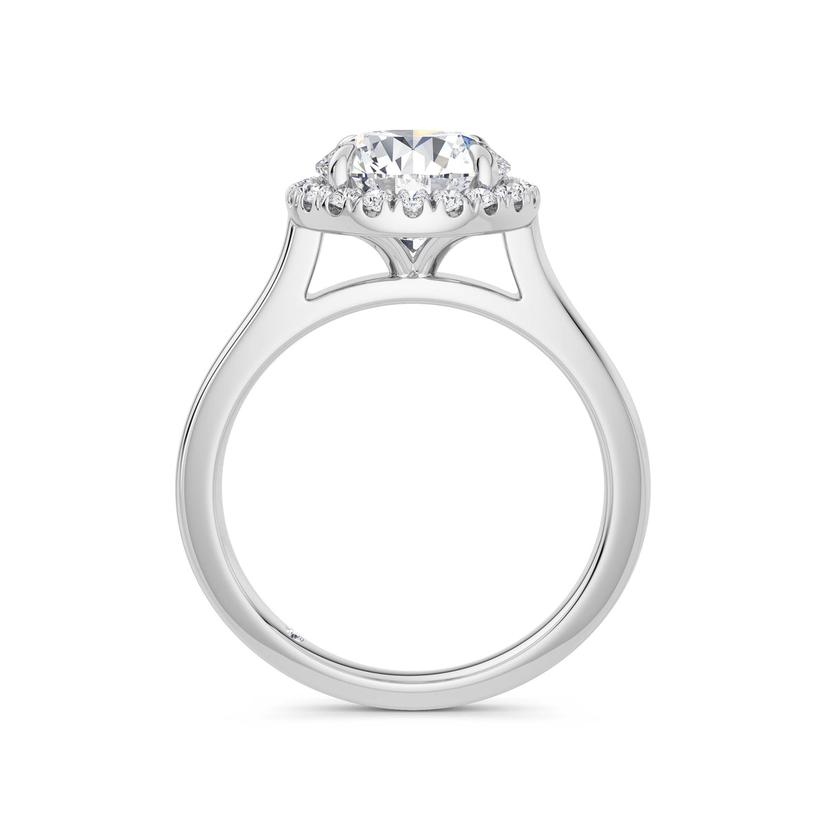 Lynne 18k White Gold Round Halo