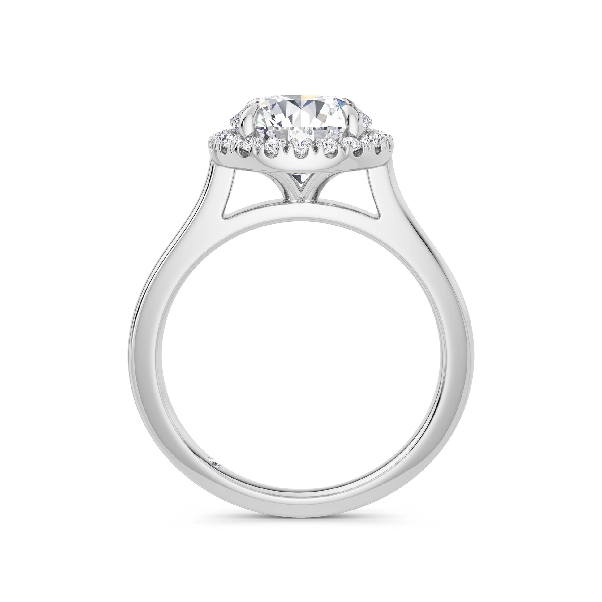 Lynne 18k White Gold Round Halo