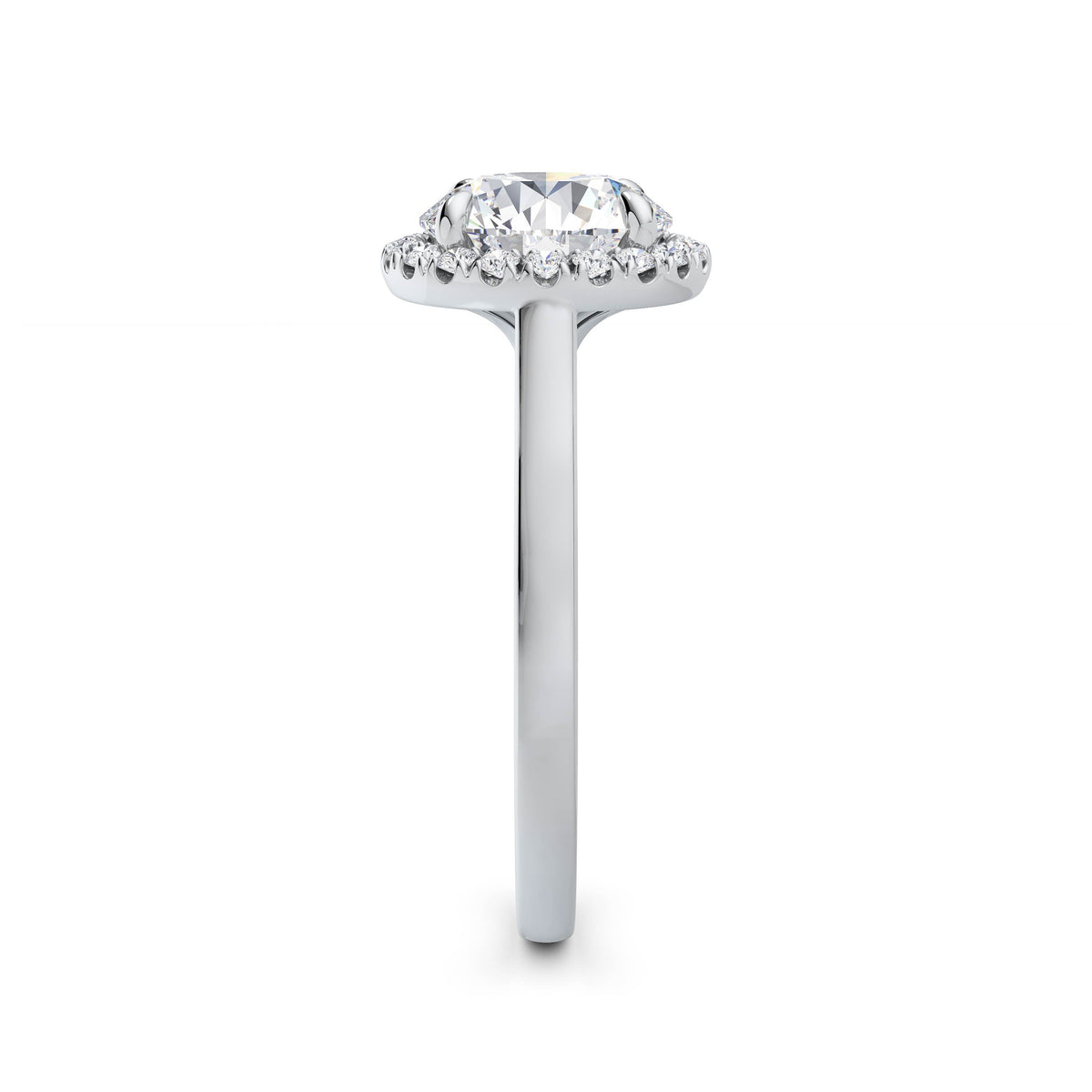 Lynne 18k White Gold Round Halo