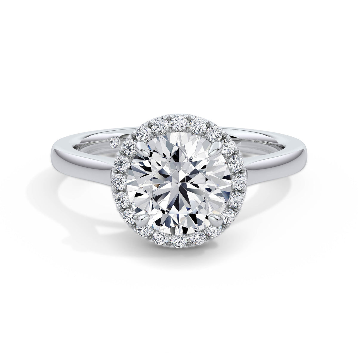 Lynne 18k White Gold Round Halo