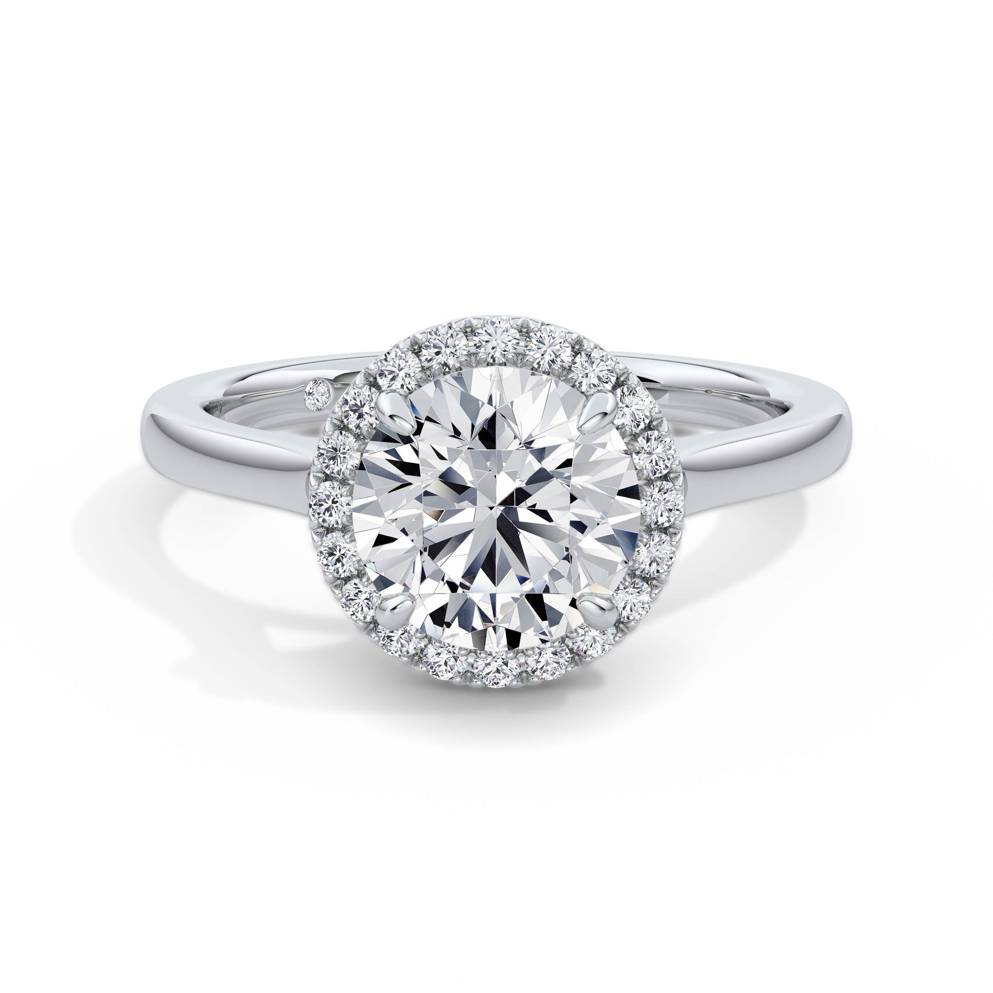 Lynne 18k White Gold Round Halo