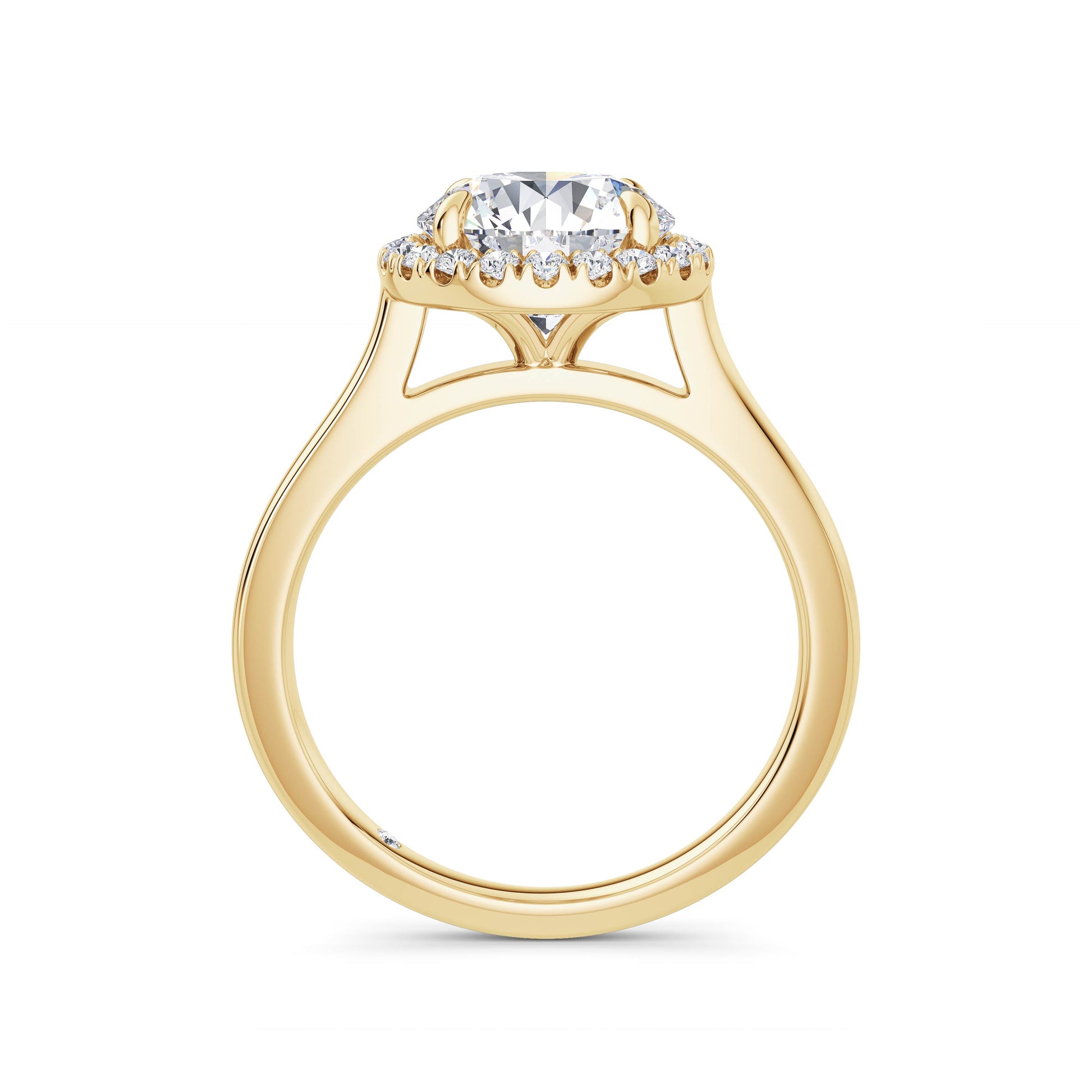Lynne 18k Yellow Gold Round Halo