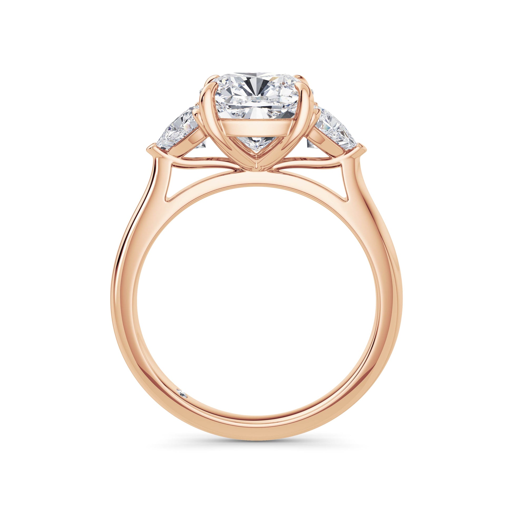Martha 18k Rose Gold Cushion Trilogy