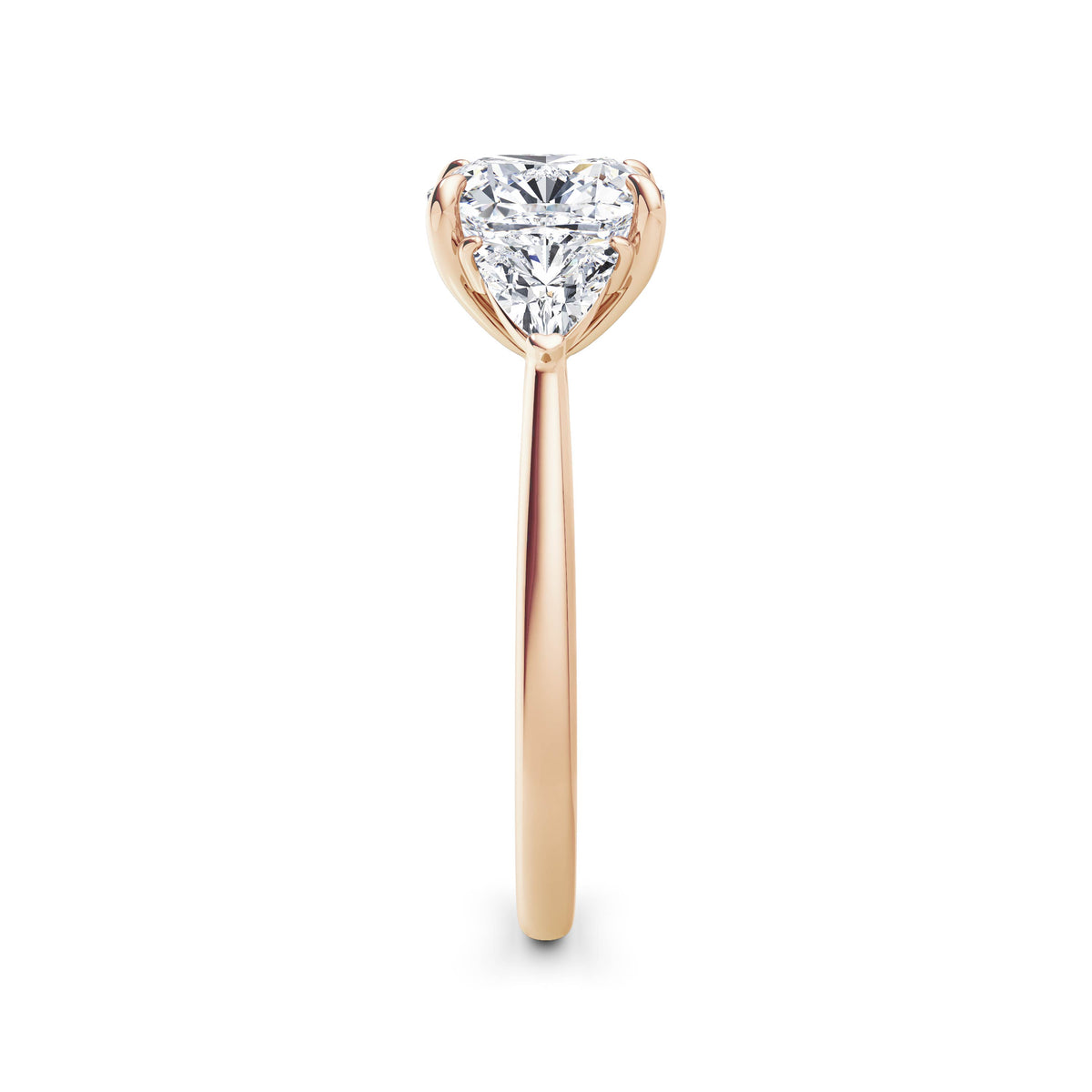 Martha 18k Rose Gold Cushion Trilogy