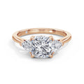 Martha 18k Rose Gold Cushion Trilogy