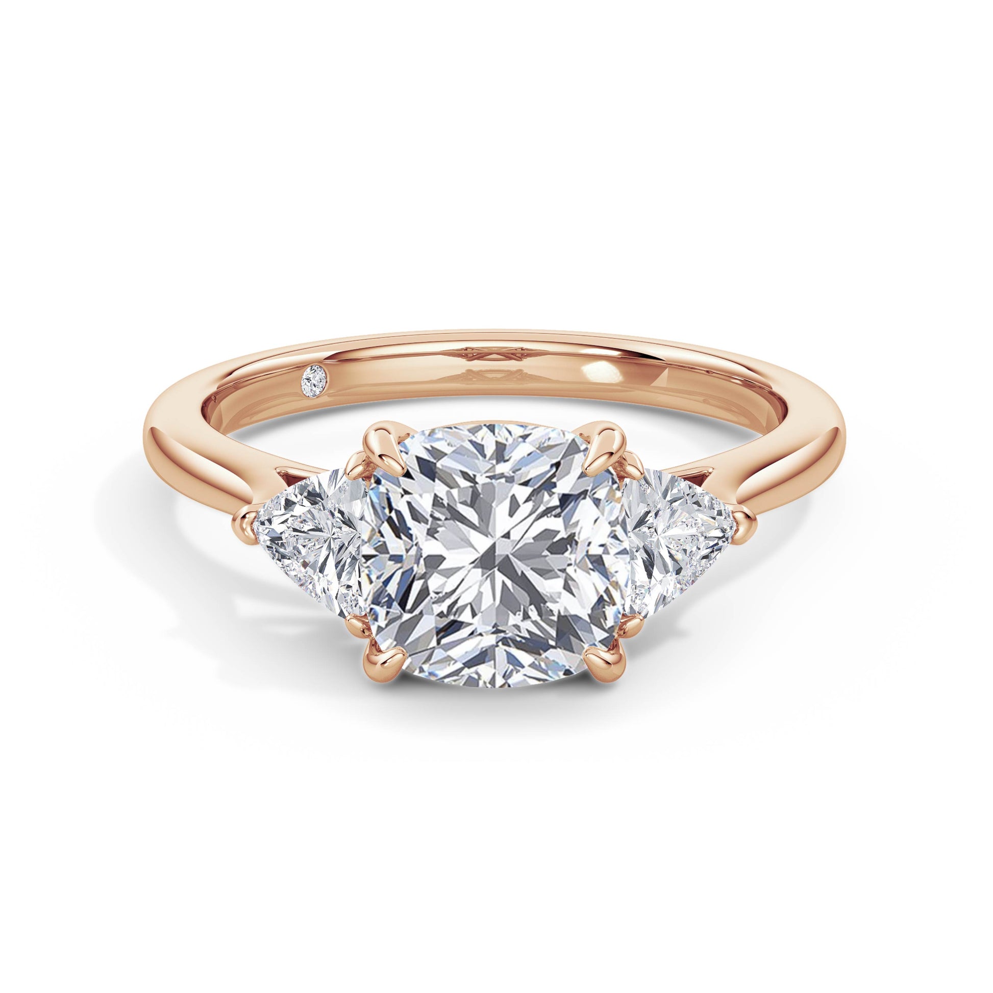 Martha 18k Rose Gold Cushion Trilogy