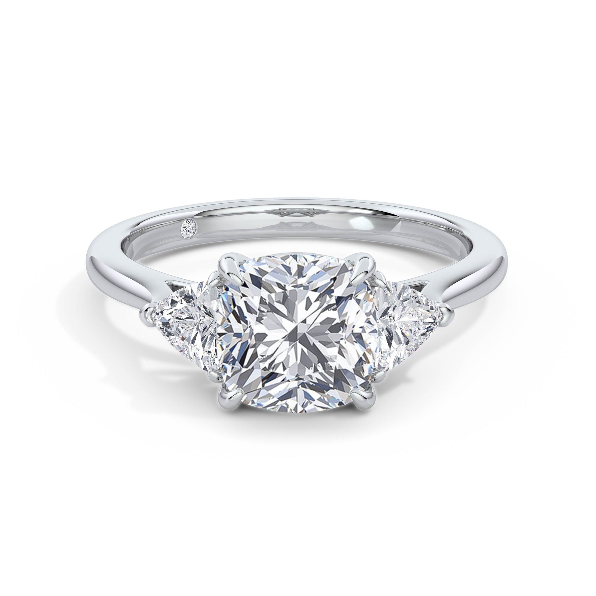 Martha 18k White Gold Cushion Trilogy