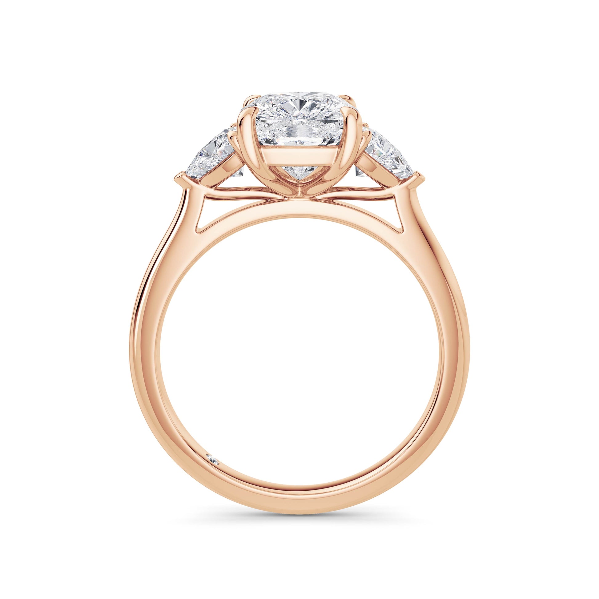 Martha 18k Rose Gold Elongated Cushion Trilogy