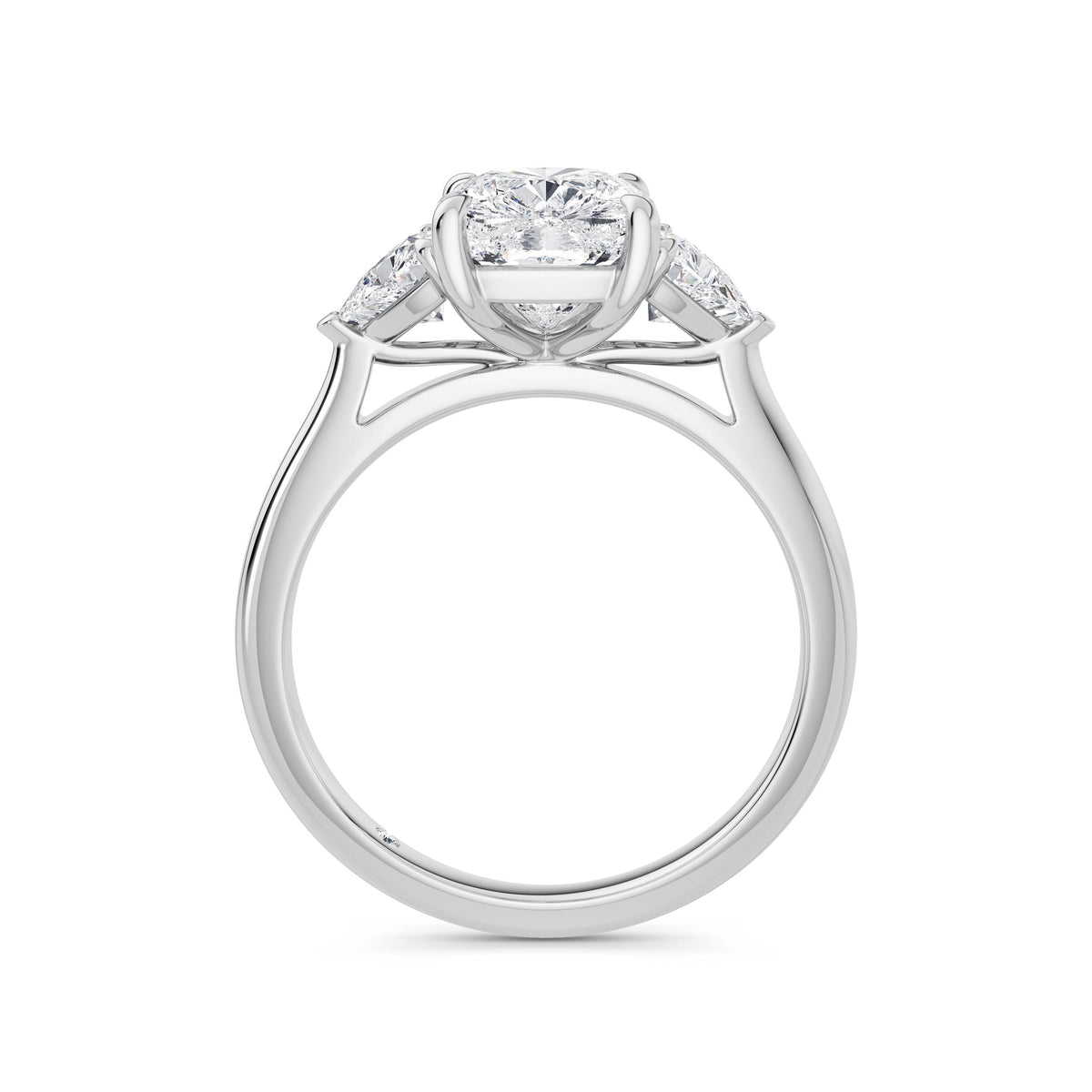 Martha 18k White Gold Elongated Cushion Trilogy