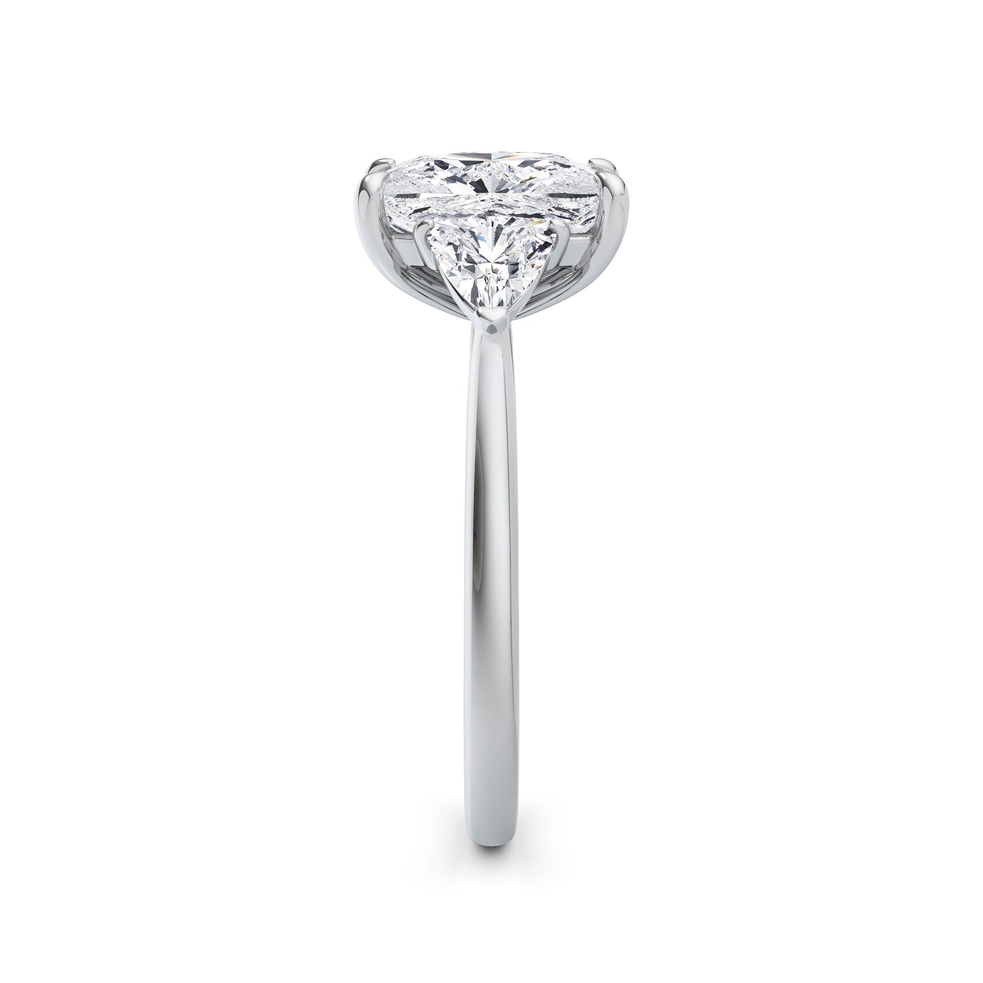 Martha 18k White Gold Elongated Cushion Trilogy