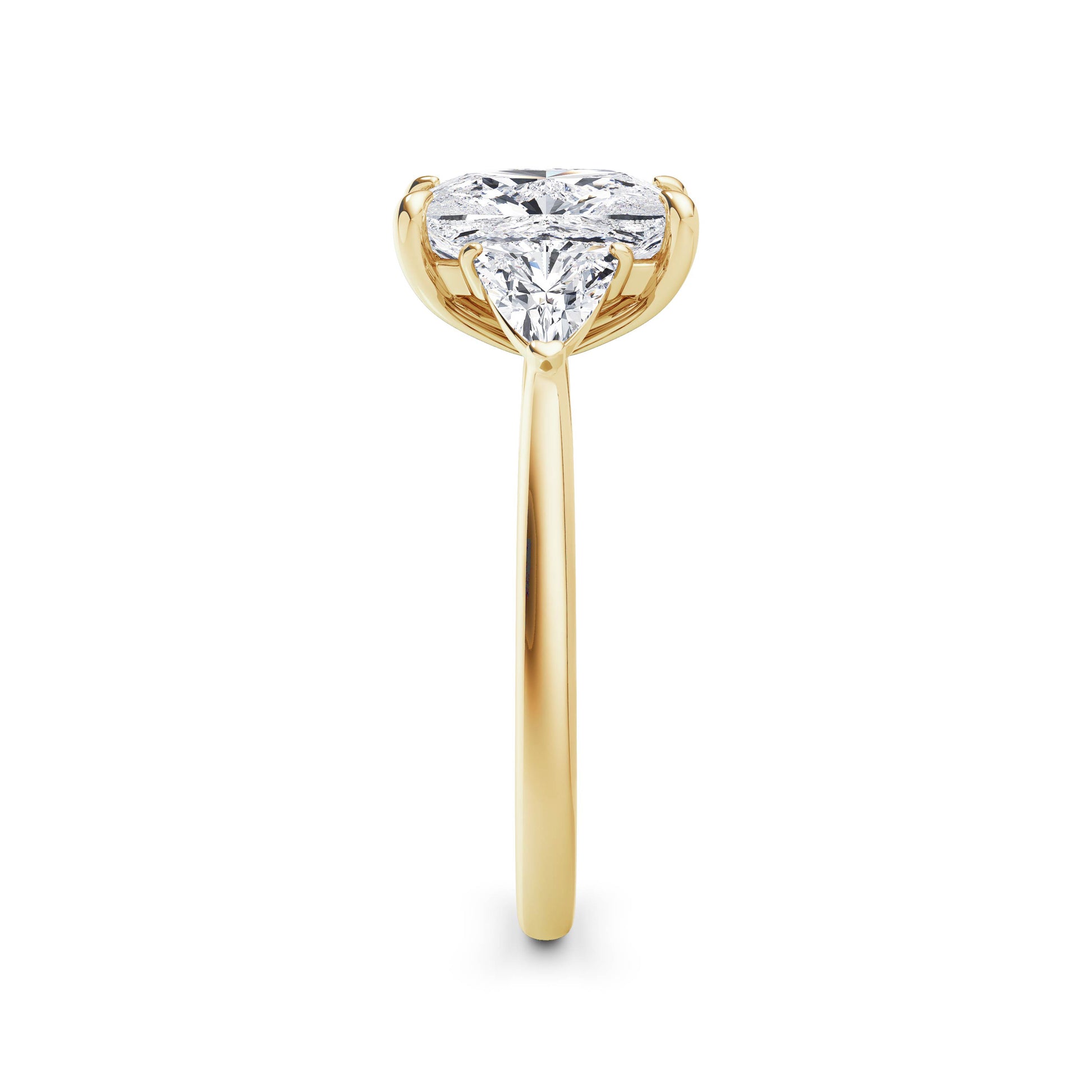 Martha 18k Yellow Gold Elongated Cushion Trilogy