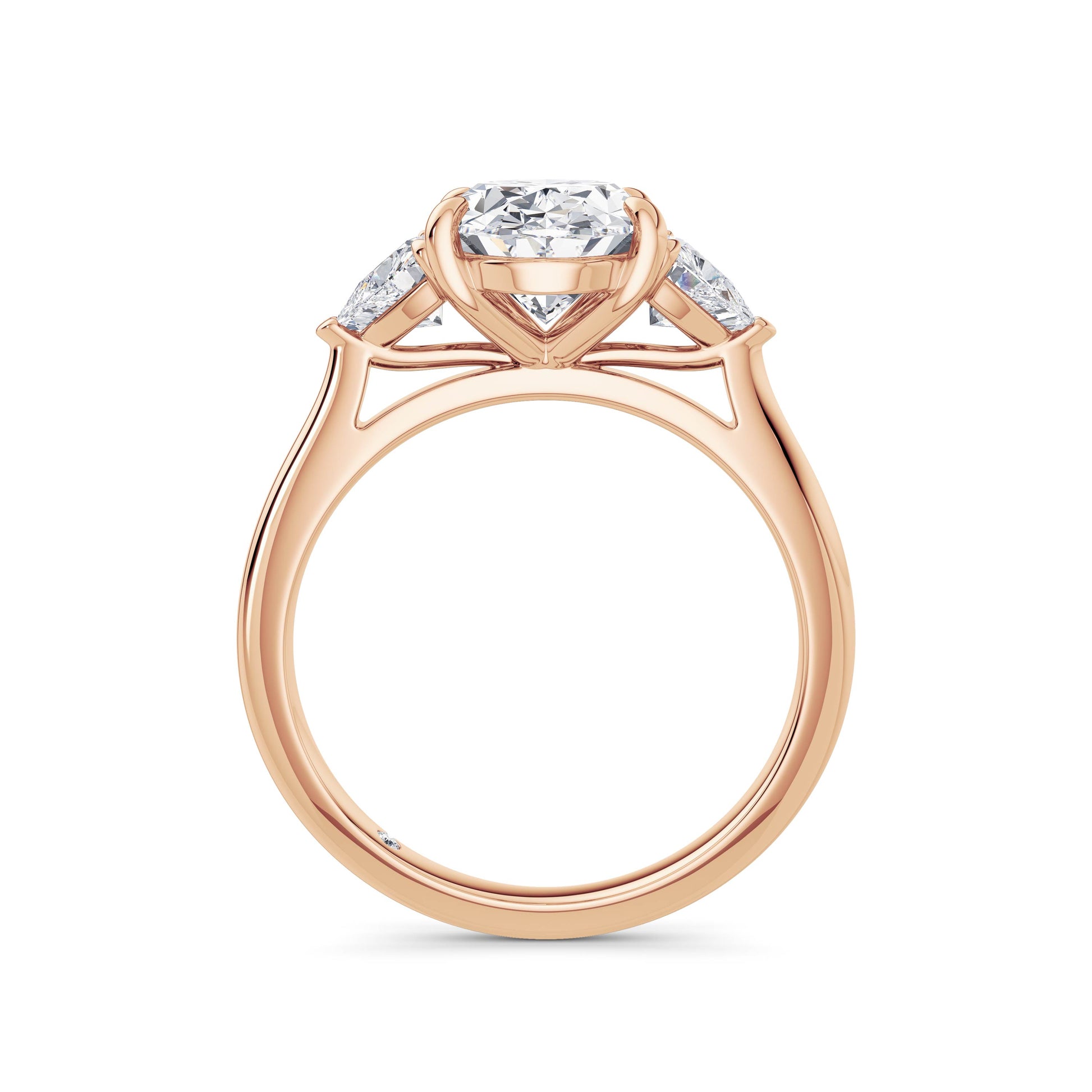 Martha 18k Rose Gold Oval Trilogy