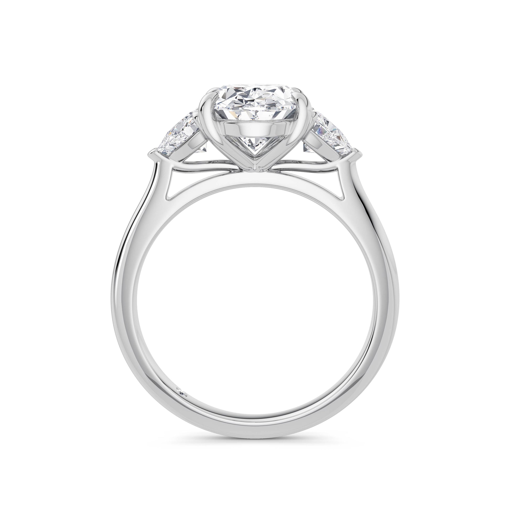 Martha 18k White Gold Oval Trilogy