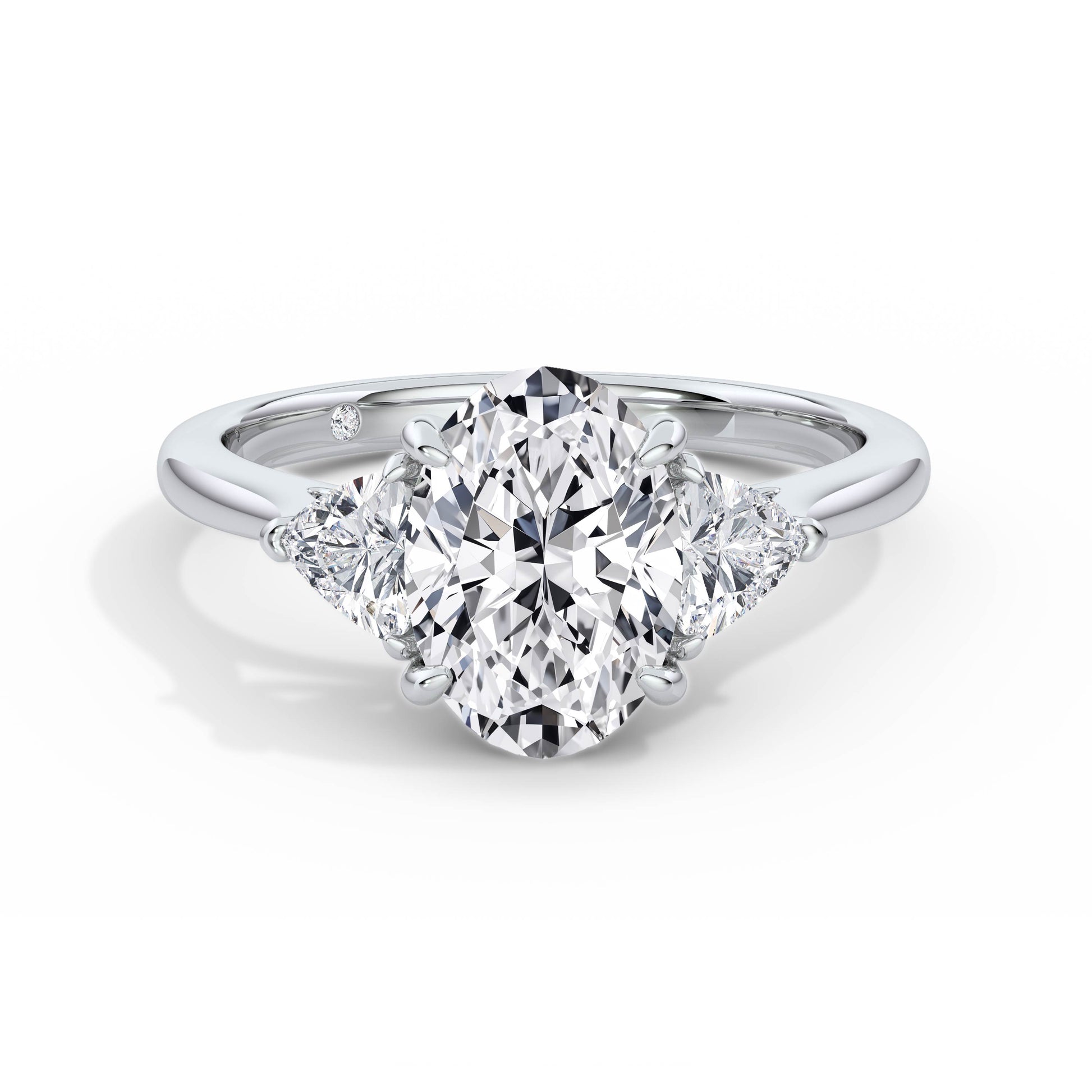 Martha 18k White Gold Oval Trilogy