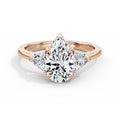 Martha 18k Rose Gold Pear Trilogy