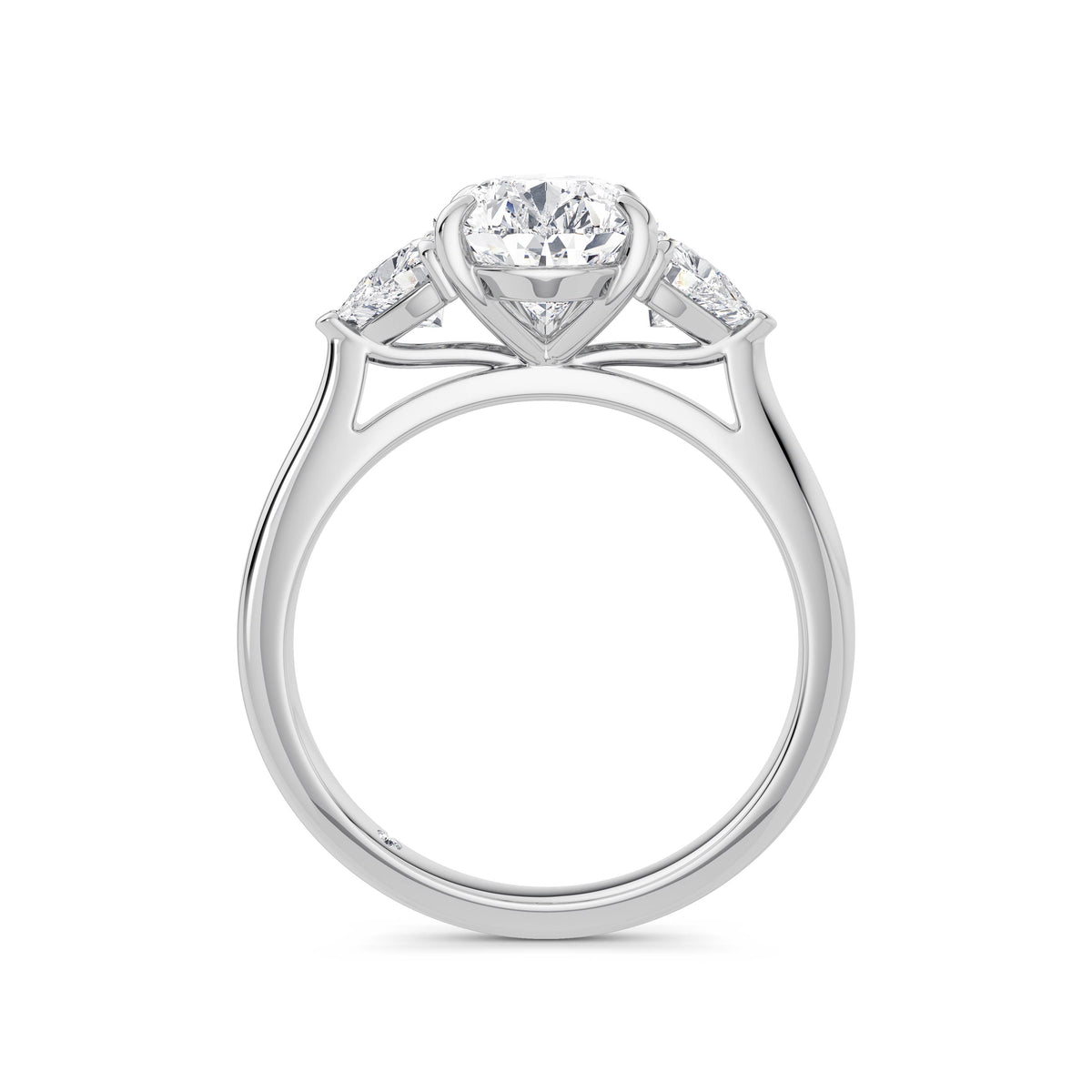Martha 18k White Gold Pear Trilogy