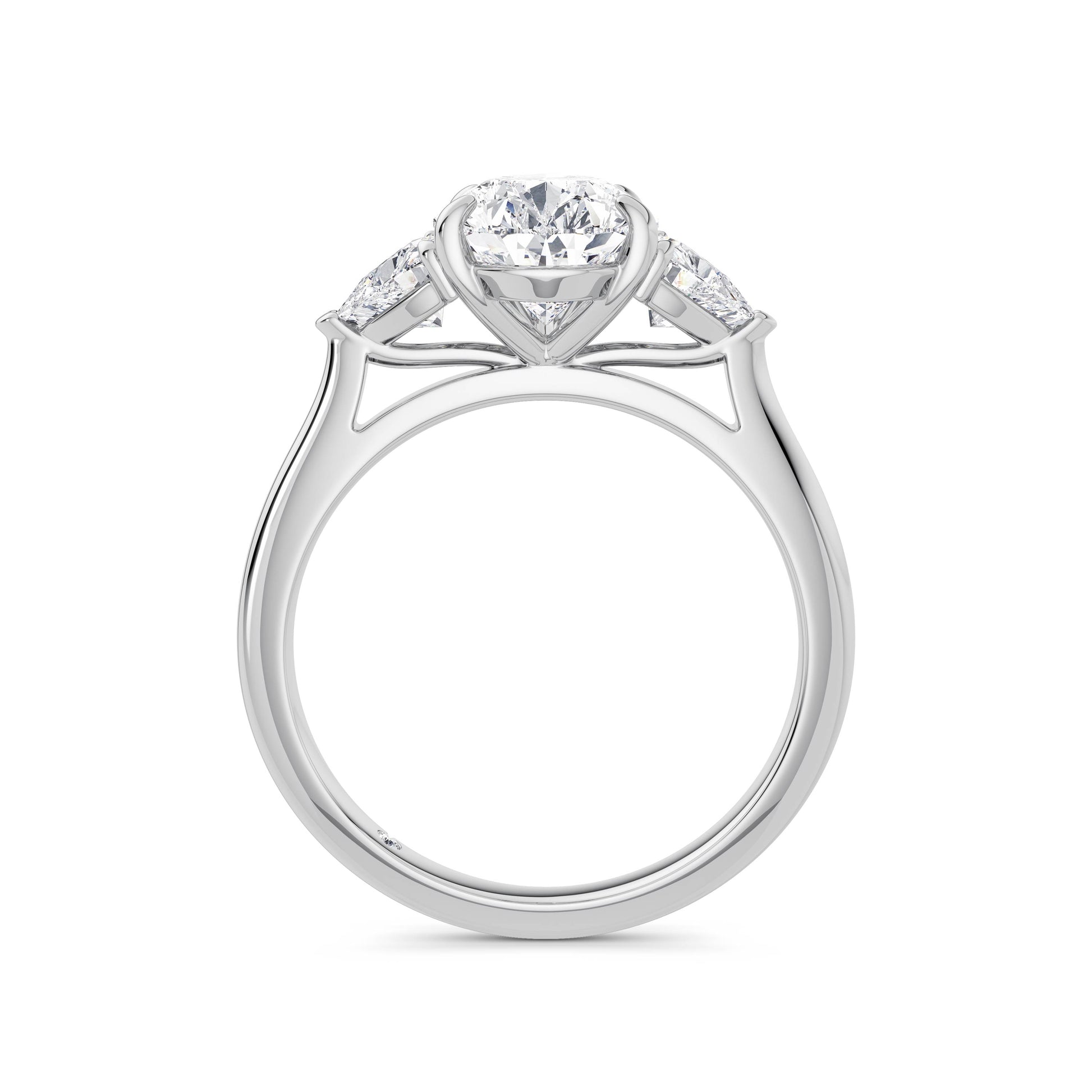 Martha 18k White Gold Pear Trilogy