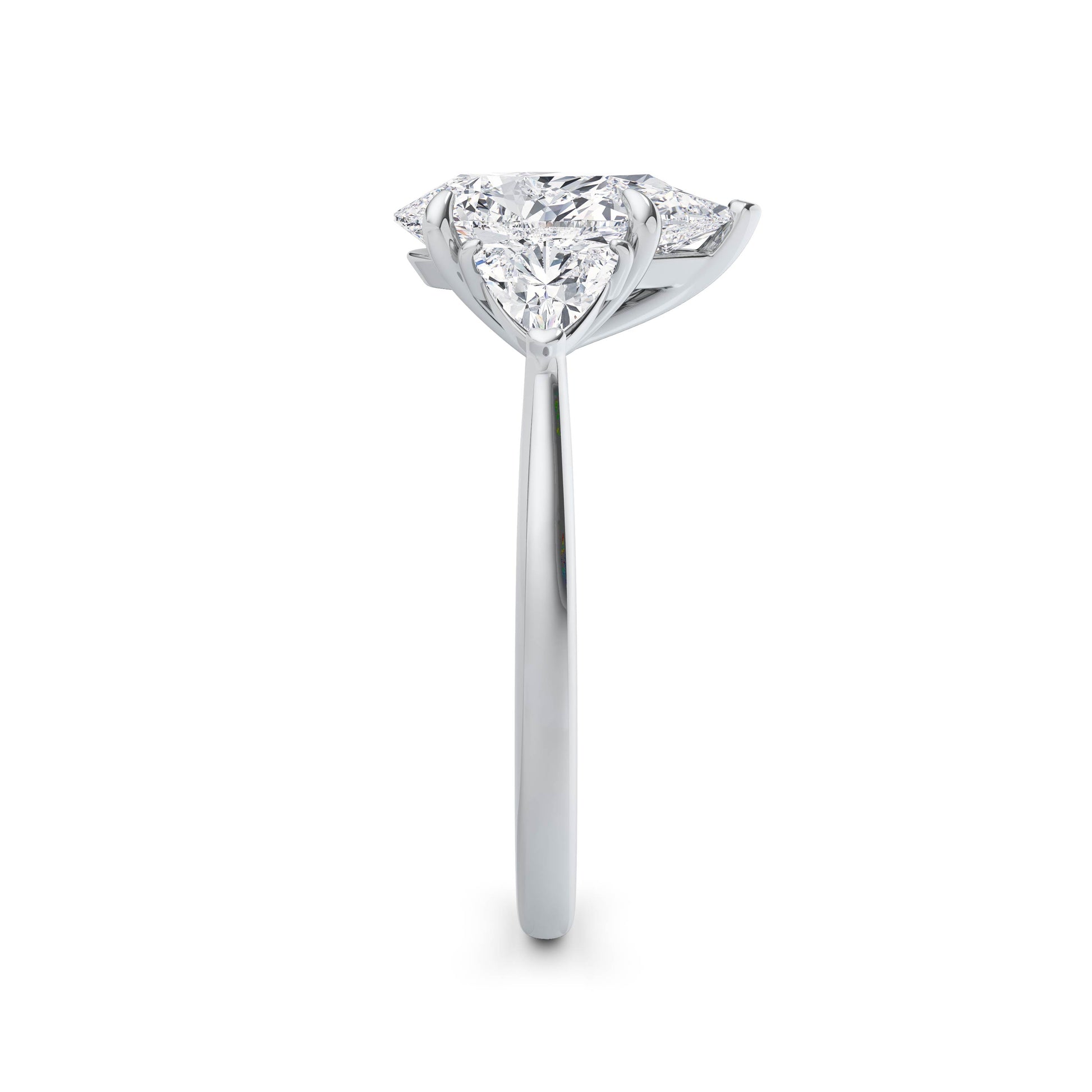 Martha 18k White Gold Pear Trilogy