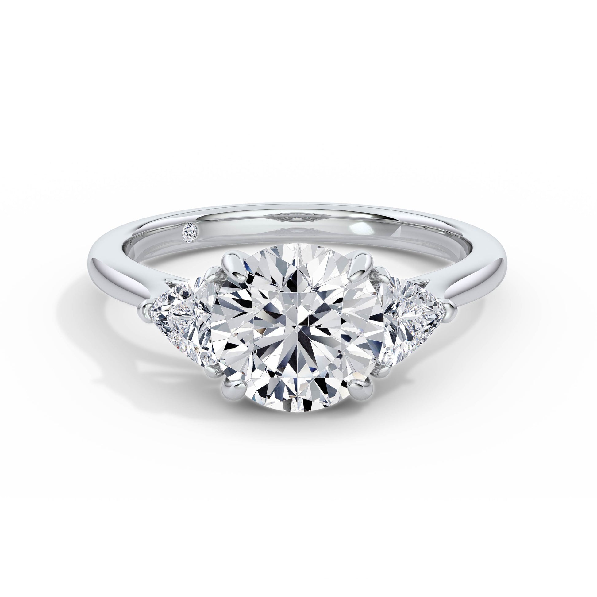 Martha 18k White Gold Round Trilogy