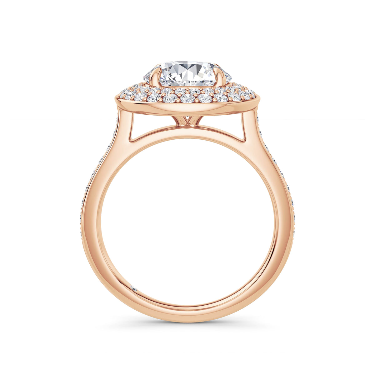 Martha 18k Rose Gold Round Halo