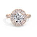 Martha 18k Rose Gold Round Halo