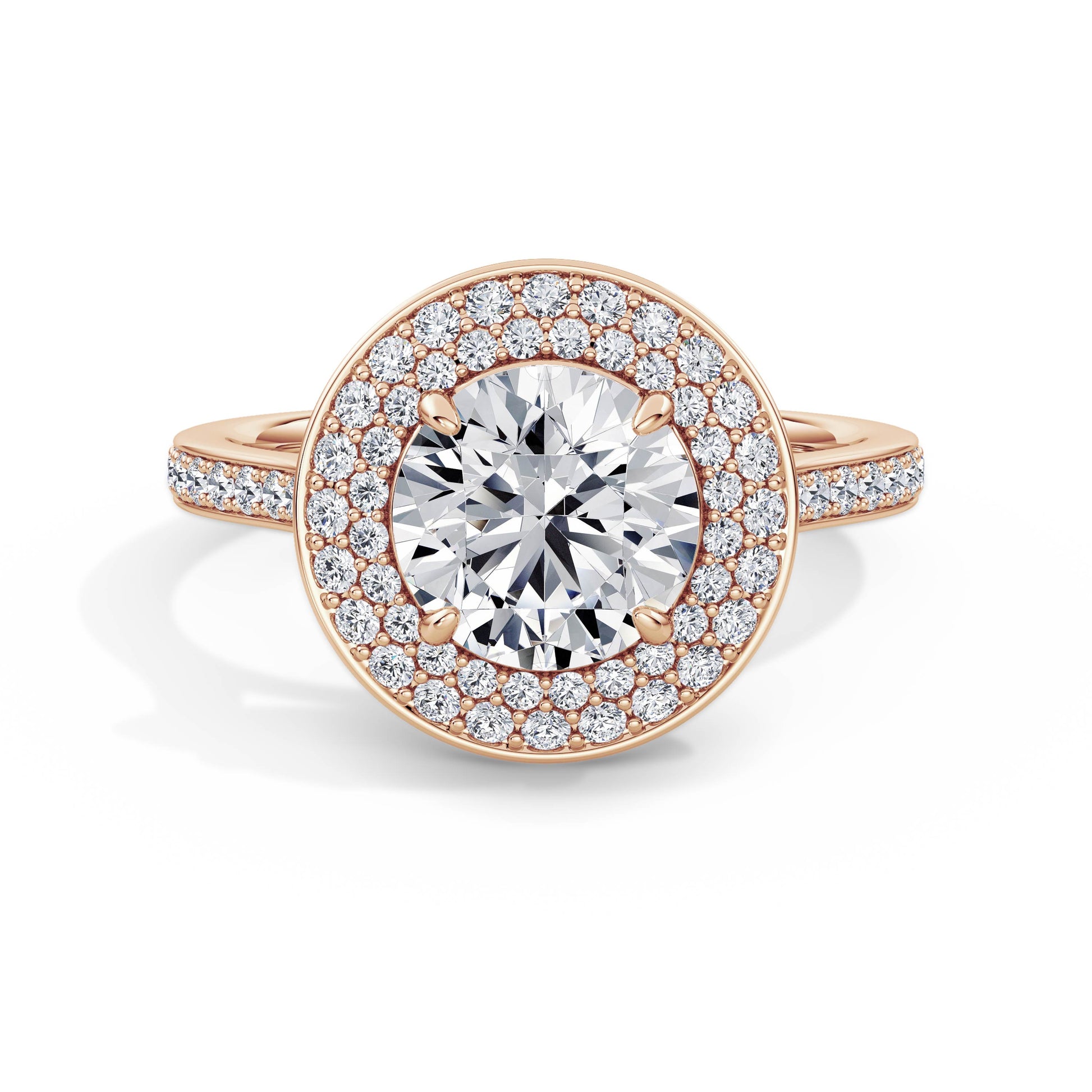 Martha 18k Rose Gold Round Halo