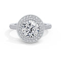 Martha 18k White Gold Round Halo