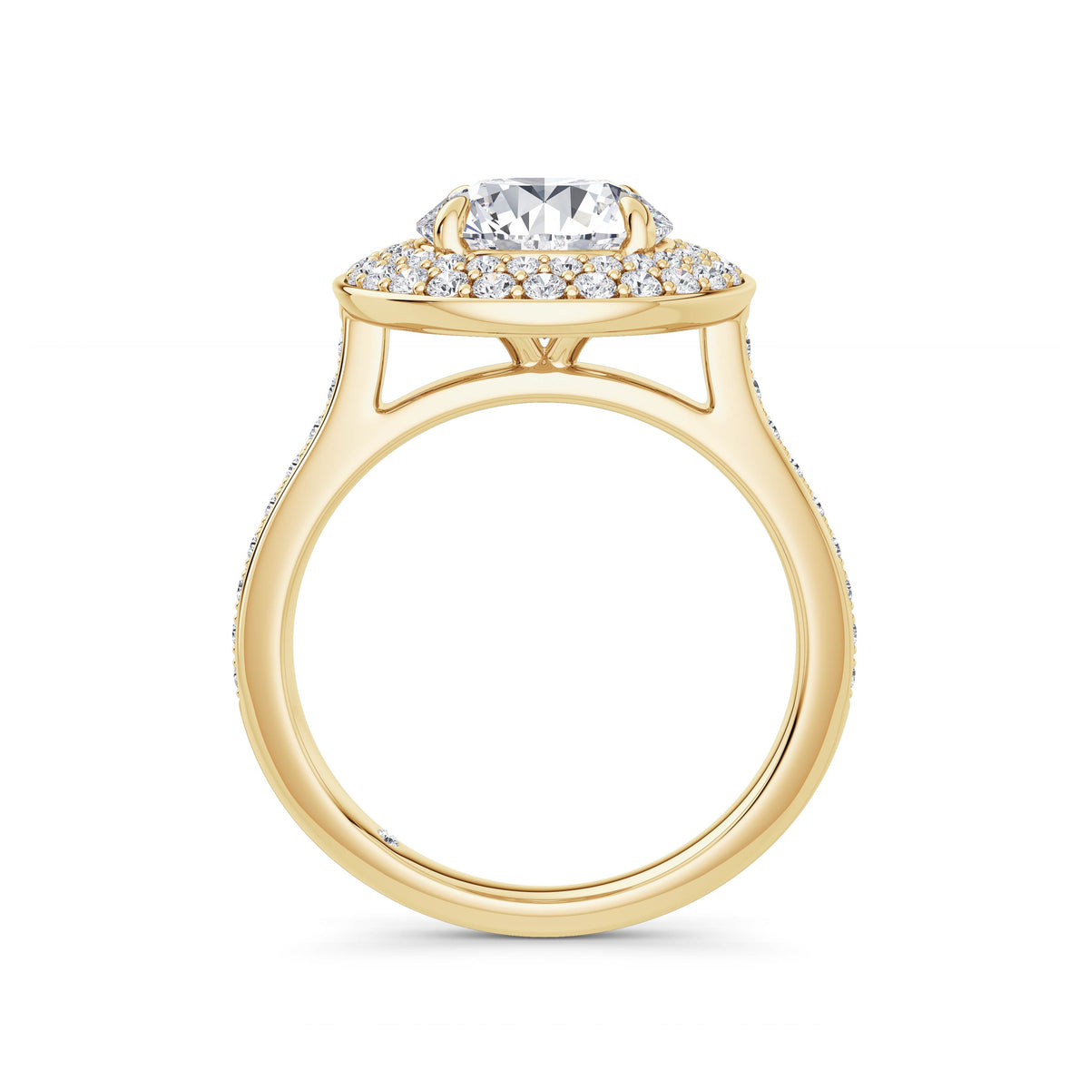 Martha 18k Yellow Gold Round Halo