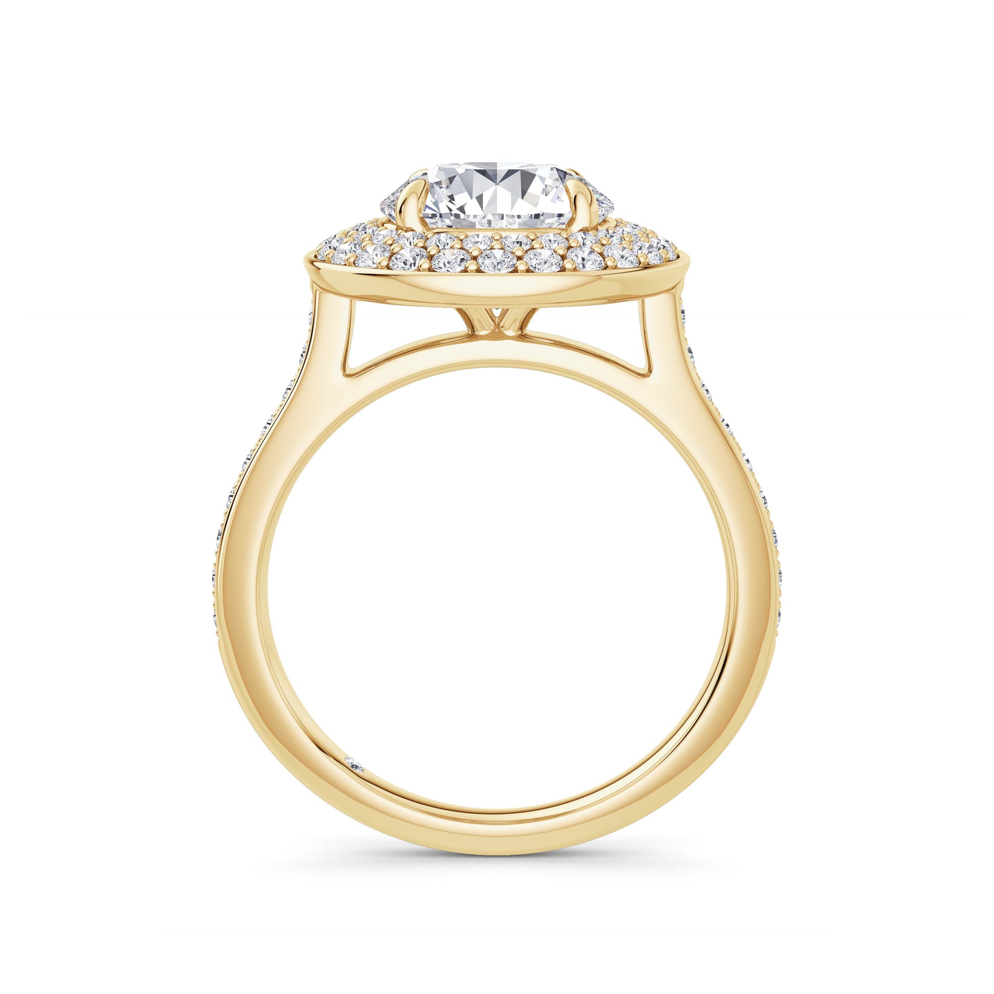 Martha 18k Yellow Gold Round Halo