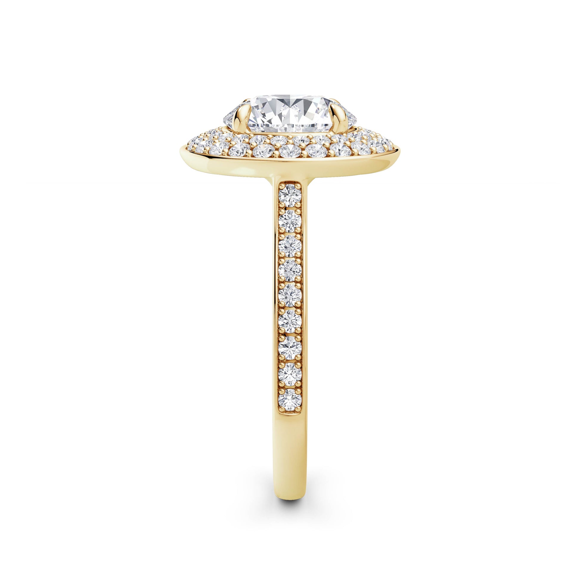 Martha 18k Yellow Gold Round Halo