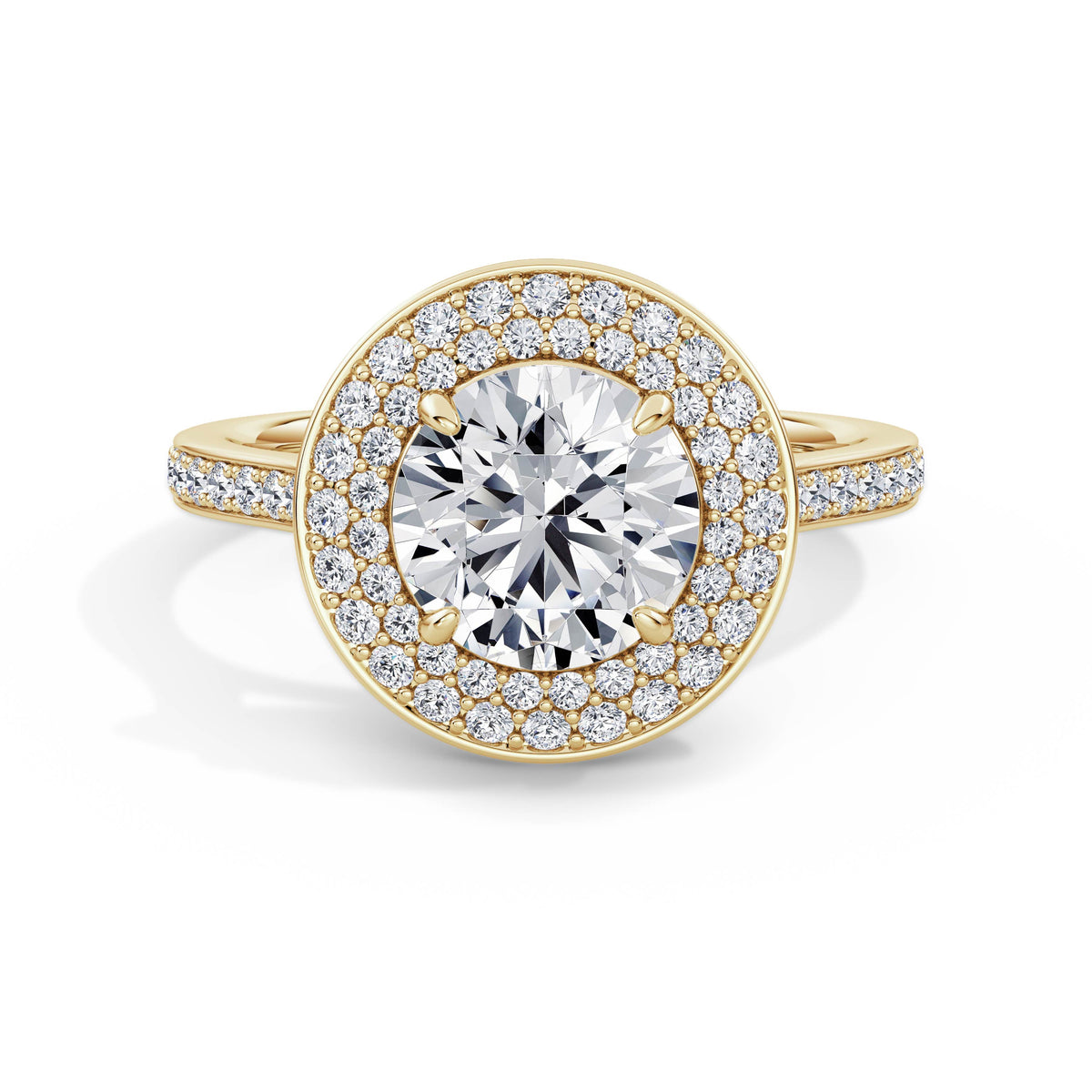 Martha 18k Yellow Gold Round Halo