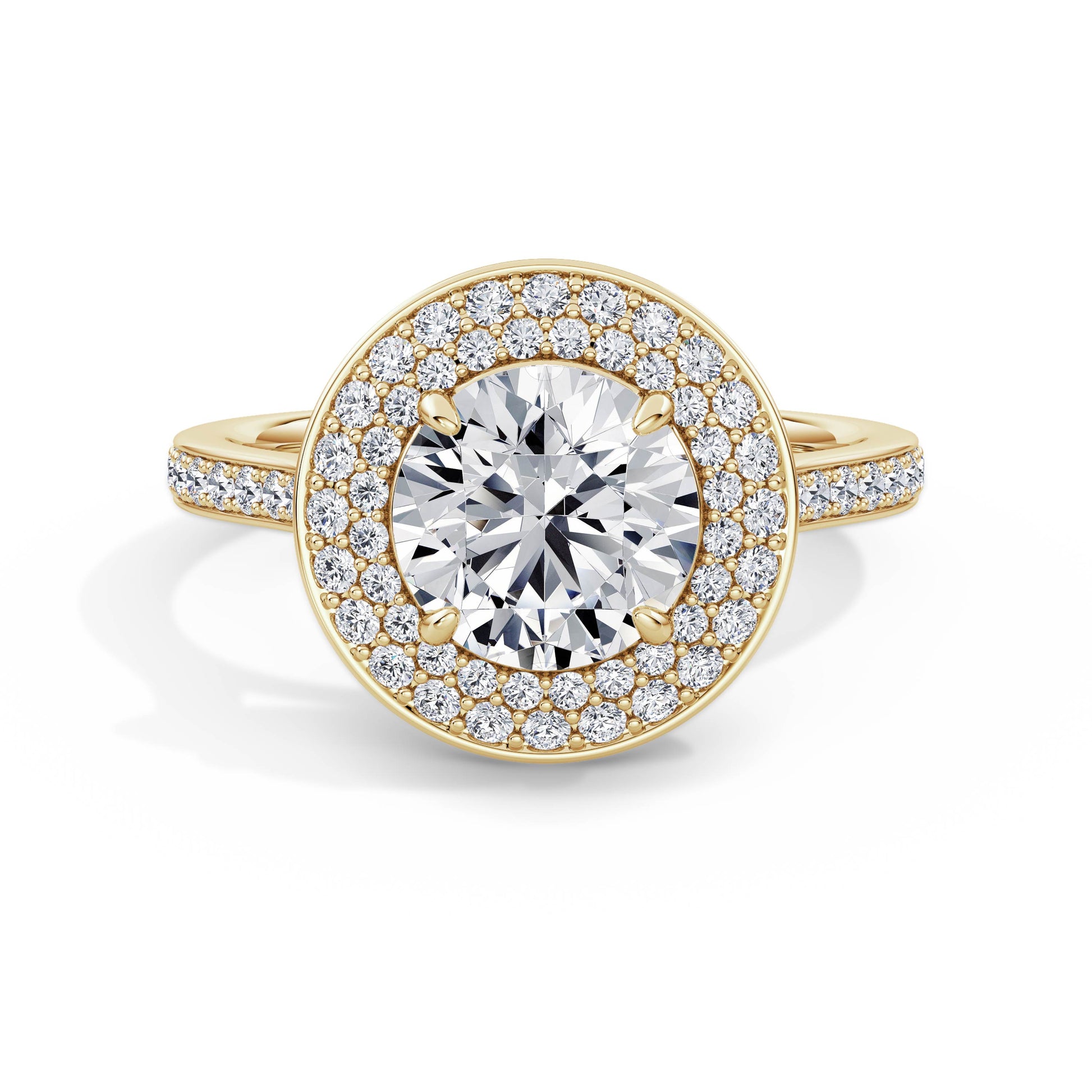 Martha 18k Yellow Gold Round Halo