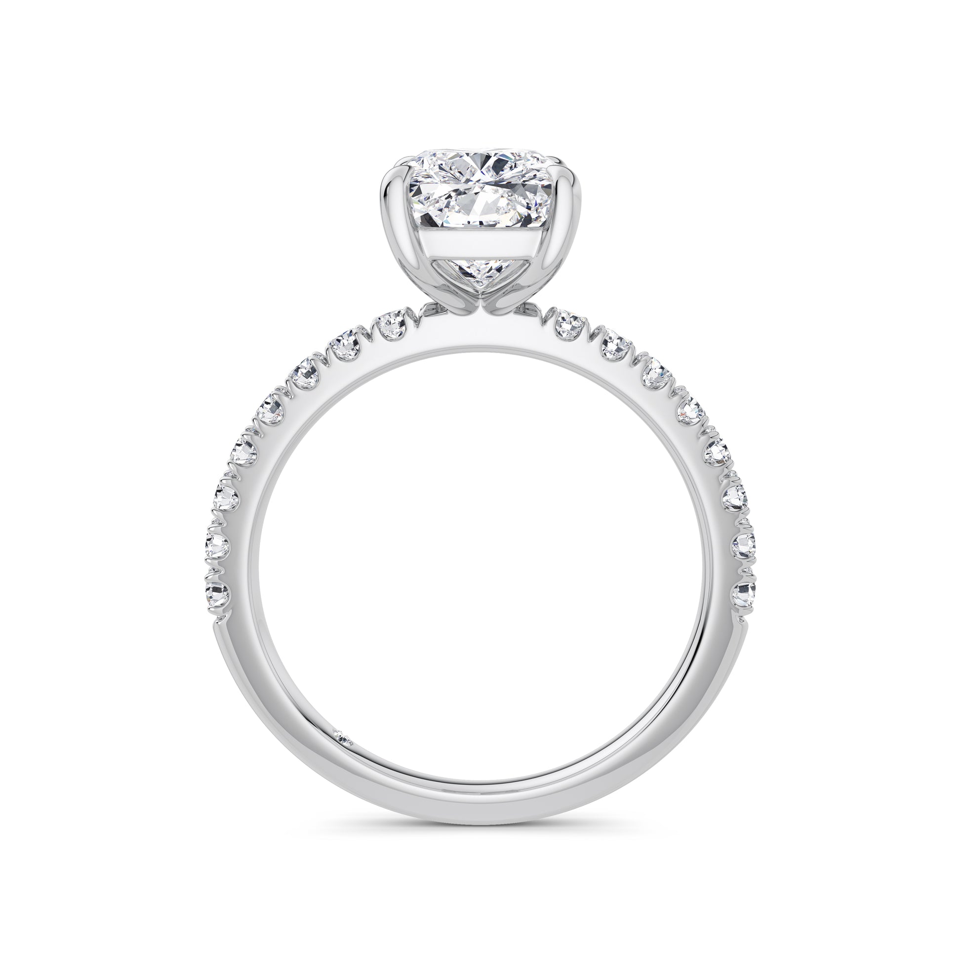 Millie Platinum Elongated Cushion Diamond Band