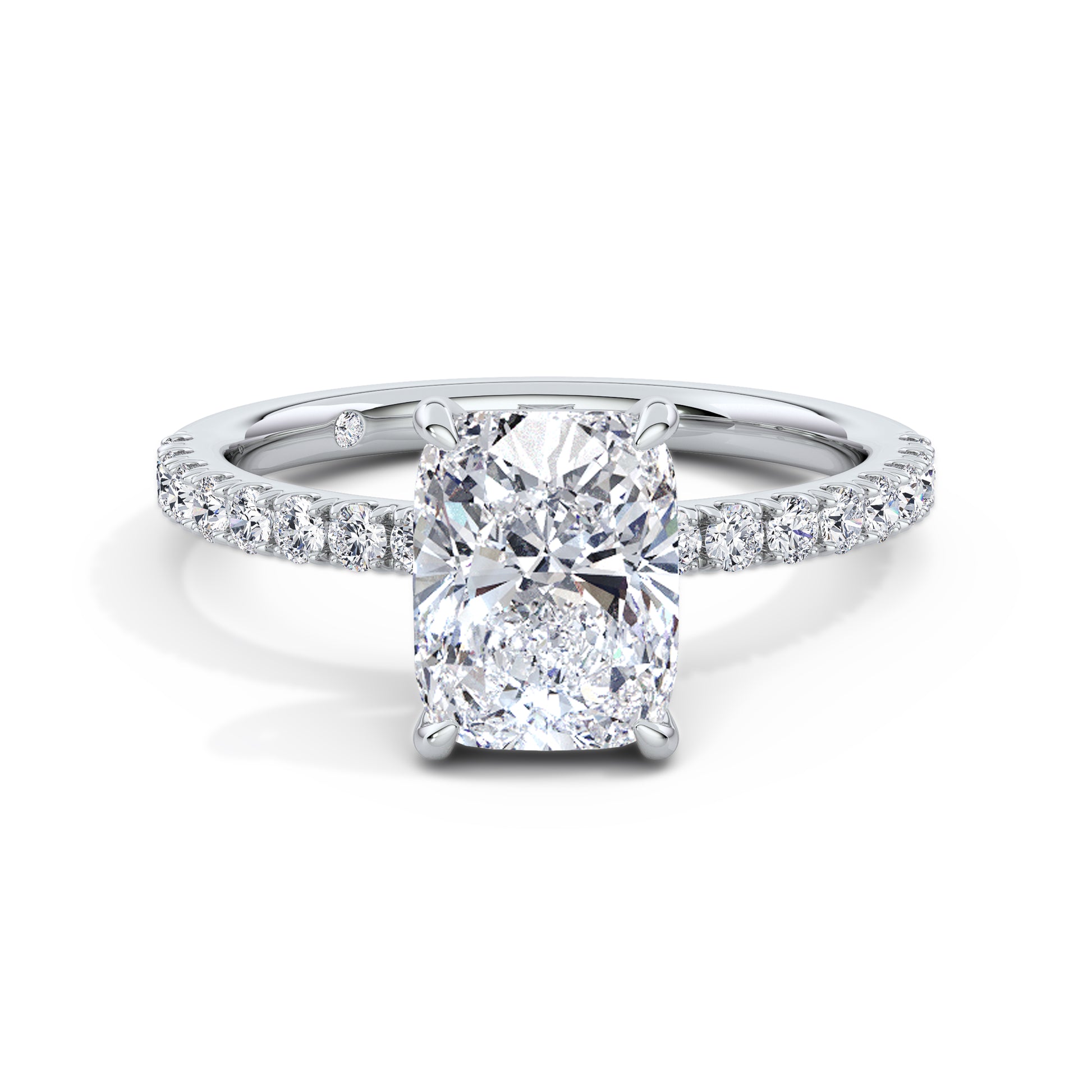 Millie Platinum Elongated Cushion Diamond Band