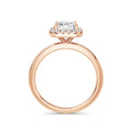 Millie 18k Rose Gold Emerald Halo