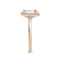 Millie 18k Rose Gold Emerald Halo