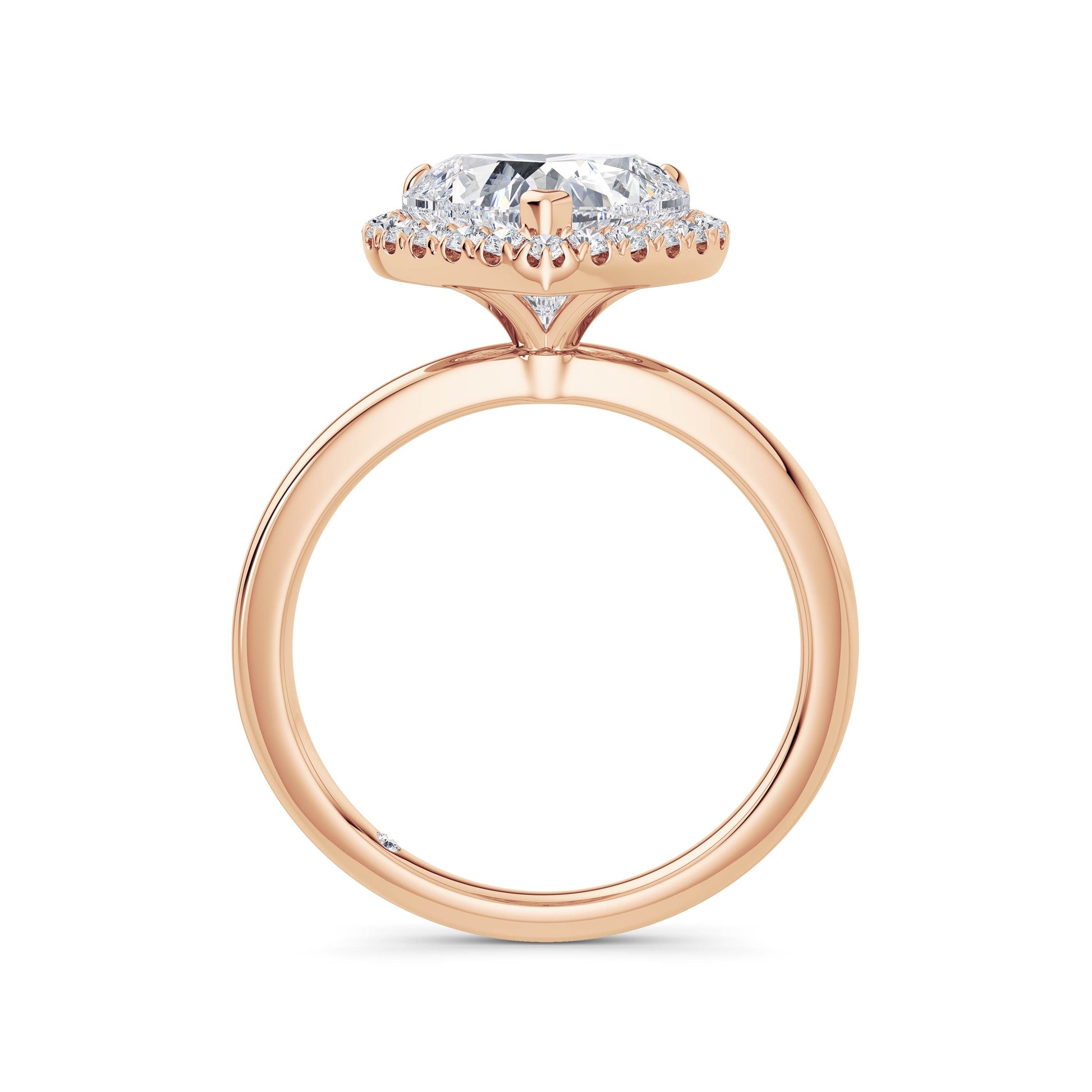 Millie 18k Rose Gold Heart Halo
