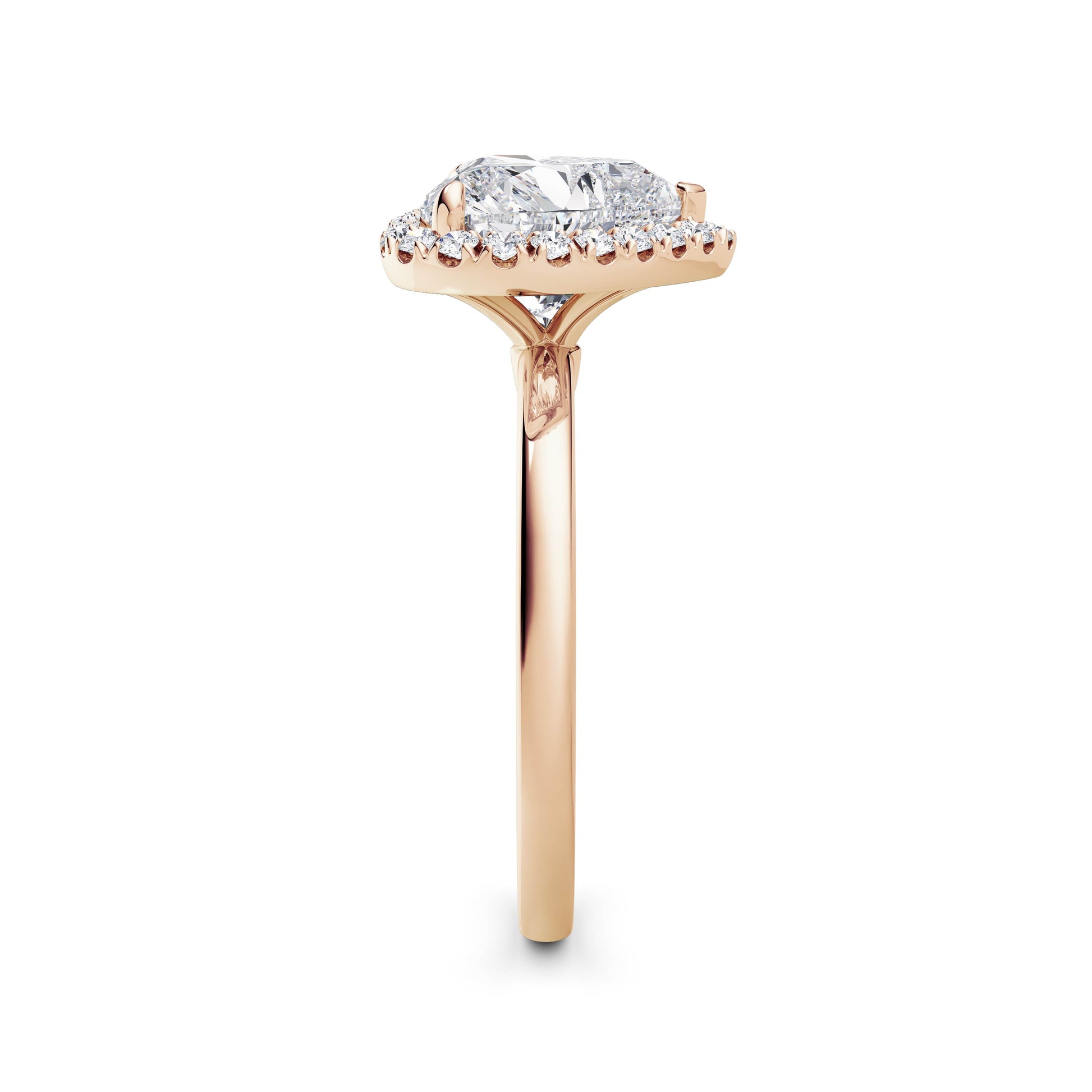 Millie 18k Rose Gold Heart Halo