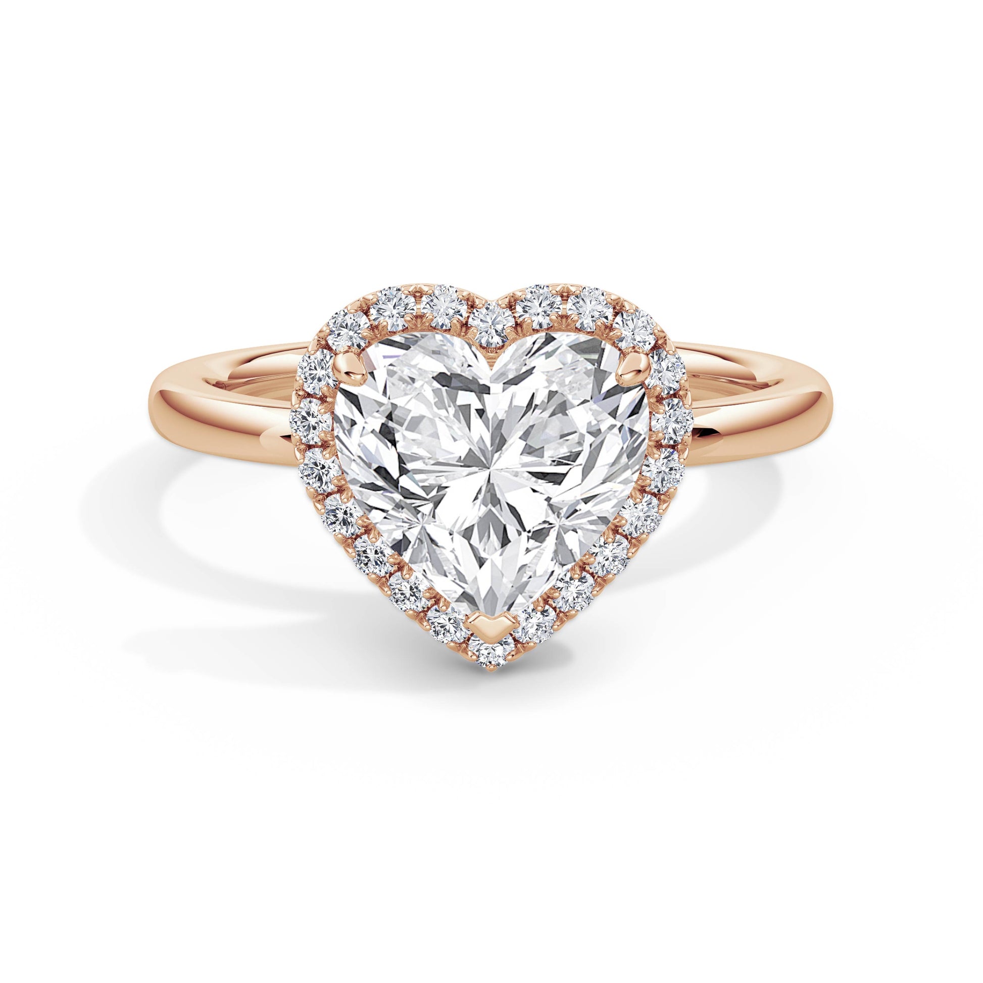 Millie 18k Rose Gold Heart Halo