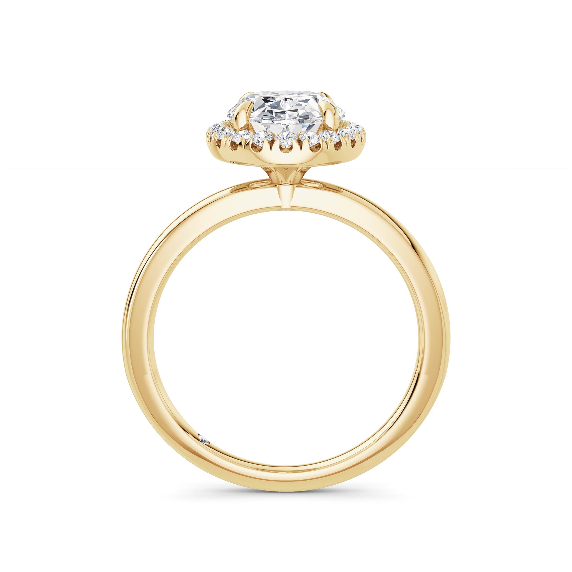 Millie 18k Yellow Gold Oval Halo