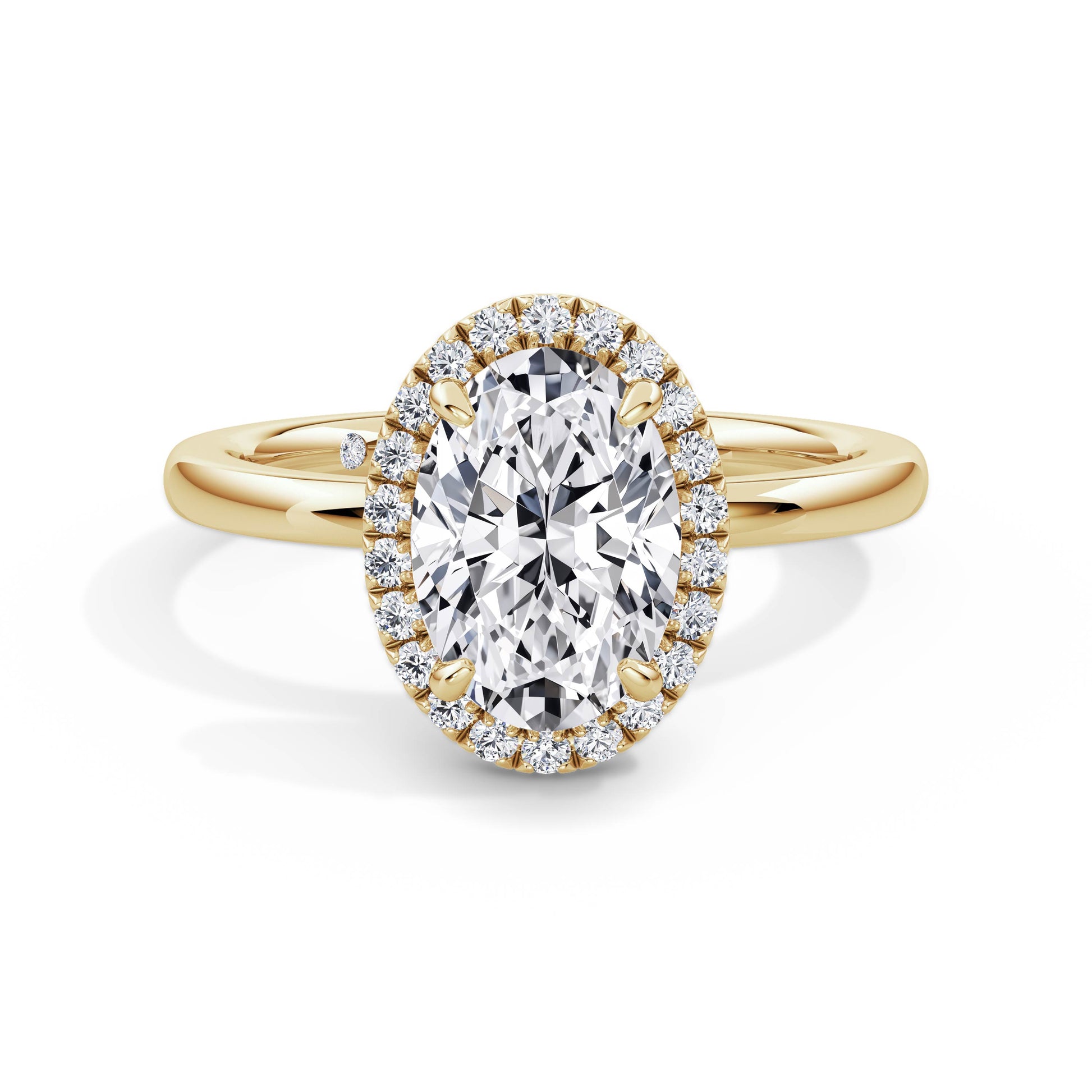 Millie 18k Yellow Gold Oval Halo