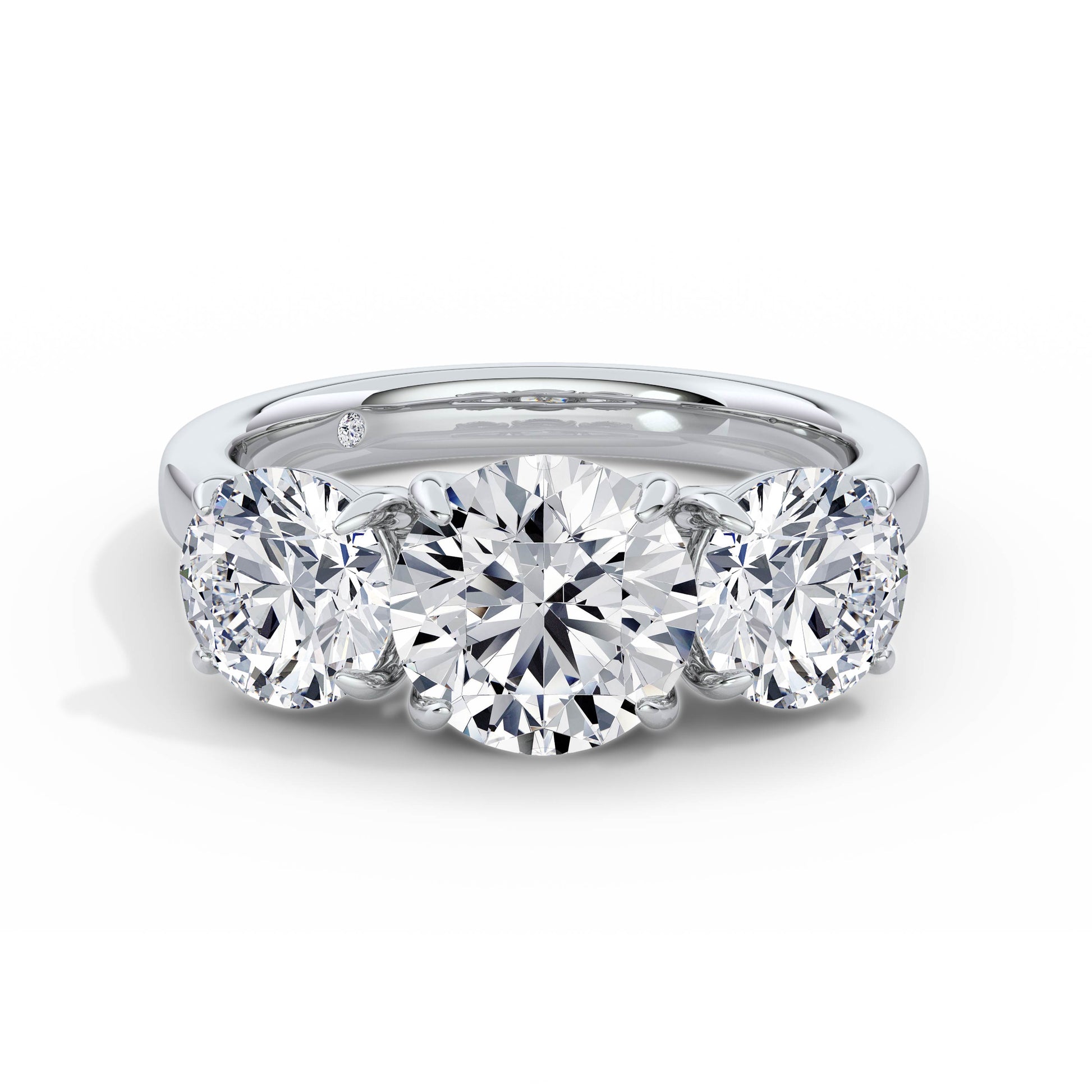 Millie 18k White Gold Round Trilogy