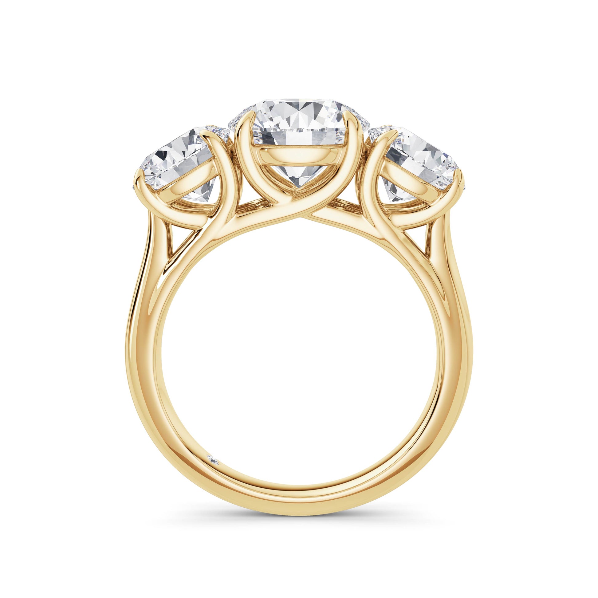 Millie 18k Yellow Gold Round Trilogy