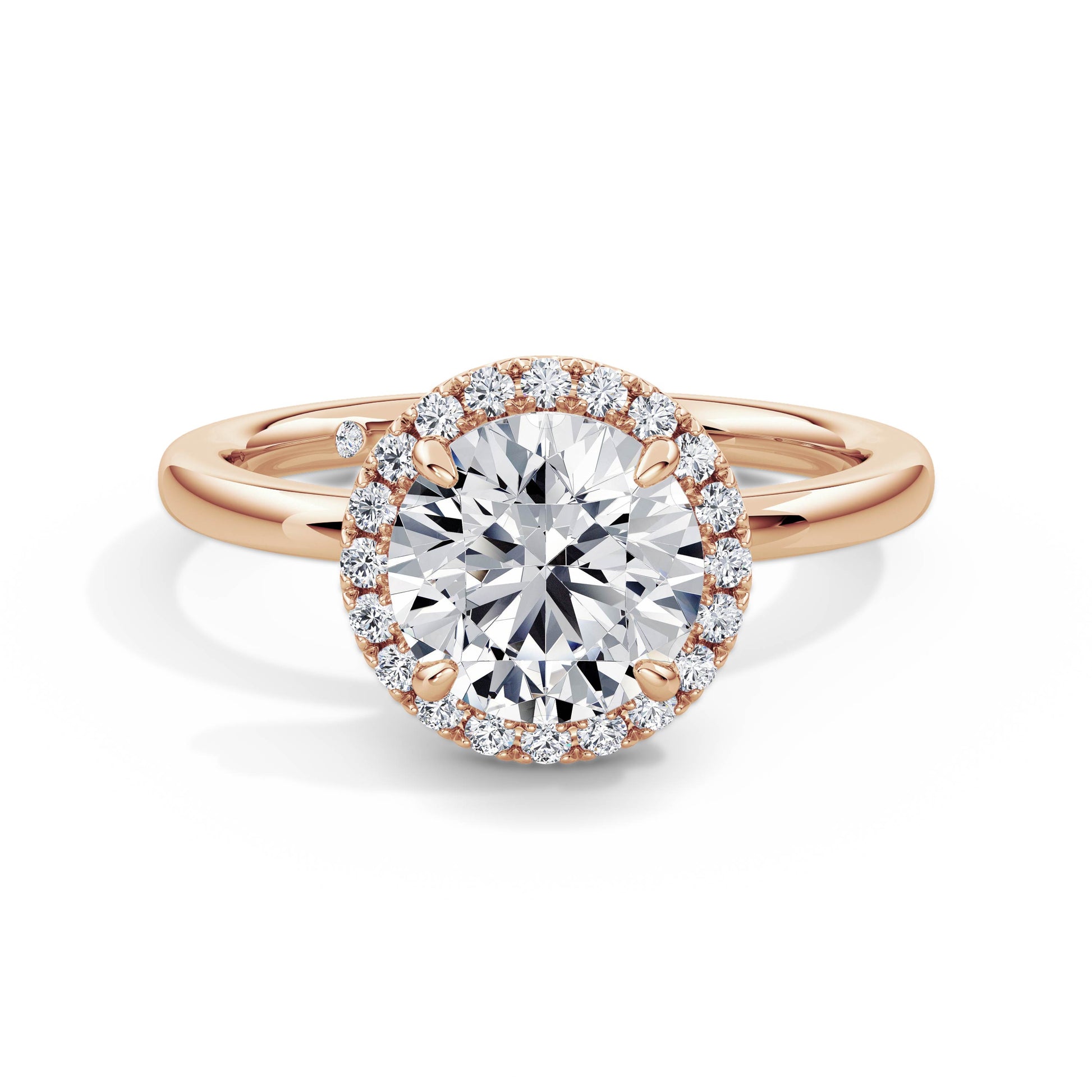 Millie 18k Rose Gold Round Halo