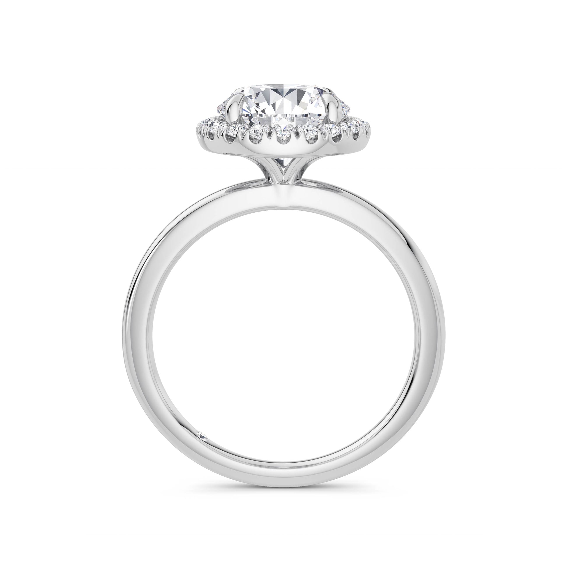 Millie 18k White Gold Round Halo