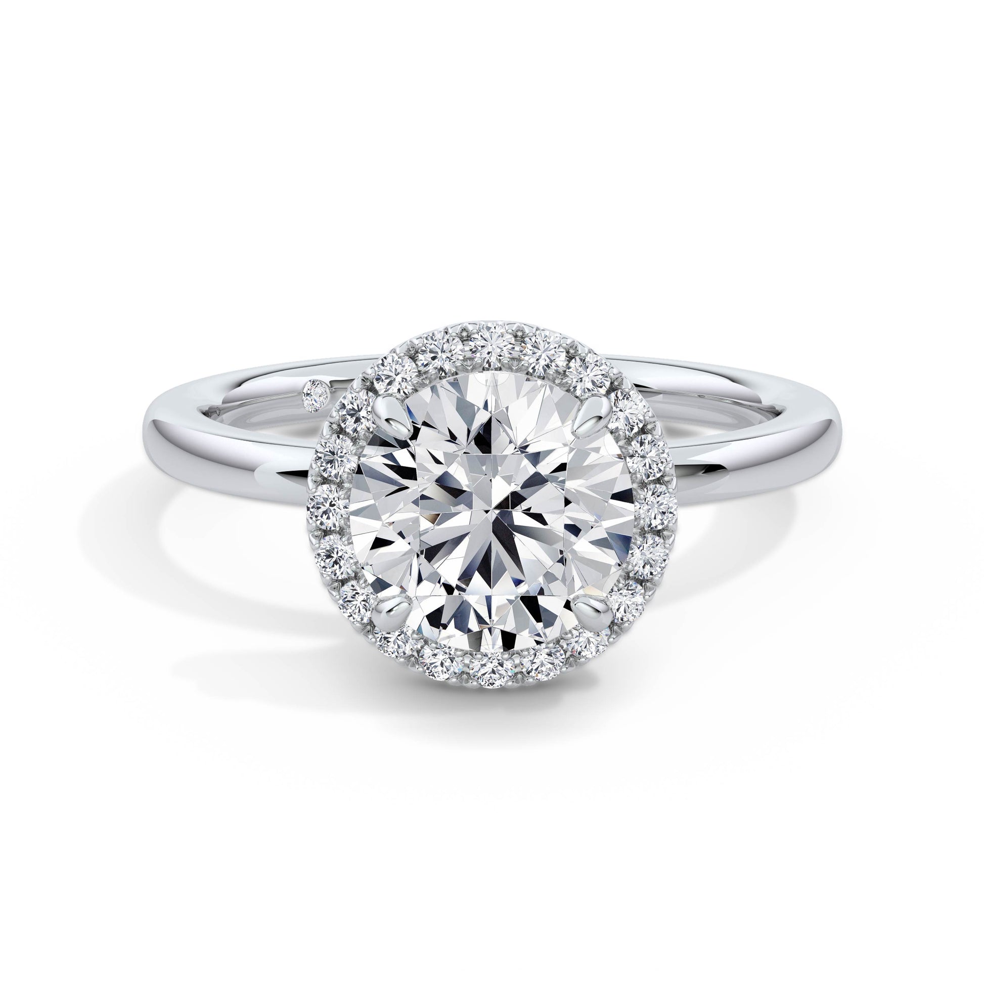 Millie 18k White Gold Round Halo