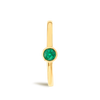 Round Green Emerald Bezel Yellow Gold Fashion Ring