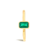 Emerald Green Emerald Bezel Yellow Gold Fashion Ring