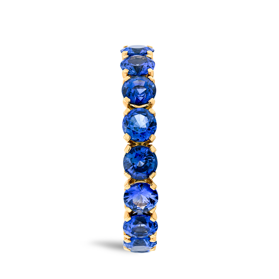 Blue Sapphire 9-Stone White Gold Fashion Ring