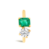 Emerald & Diamond Toi n Moi Yellow Gold Fashion Ring